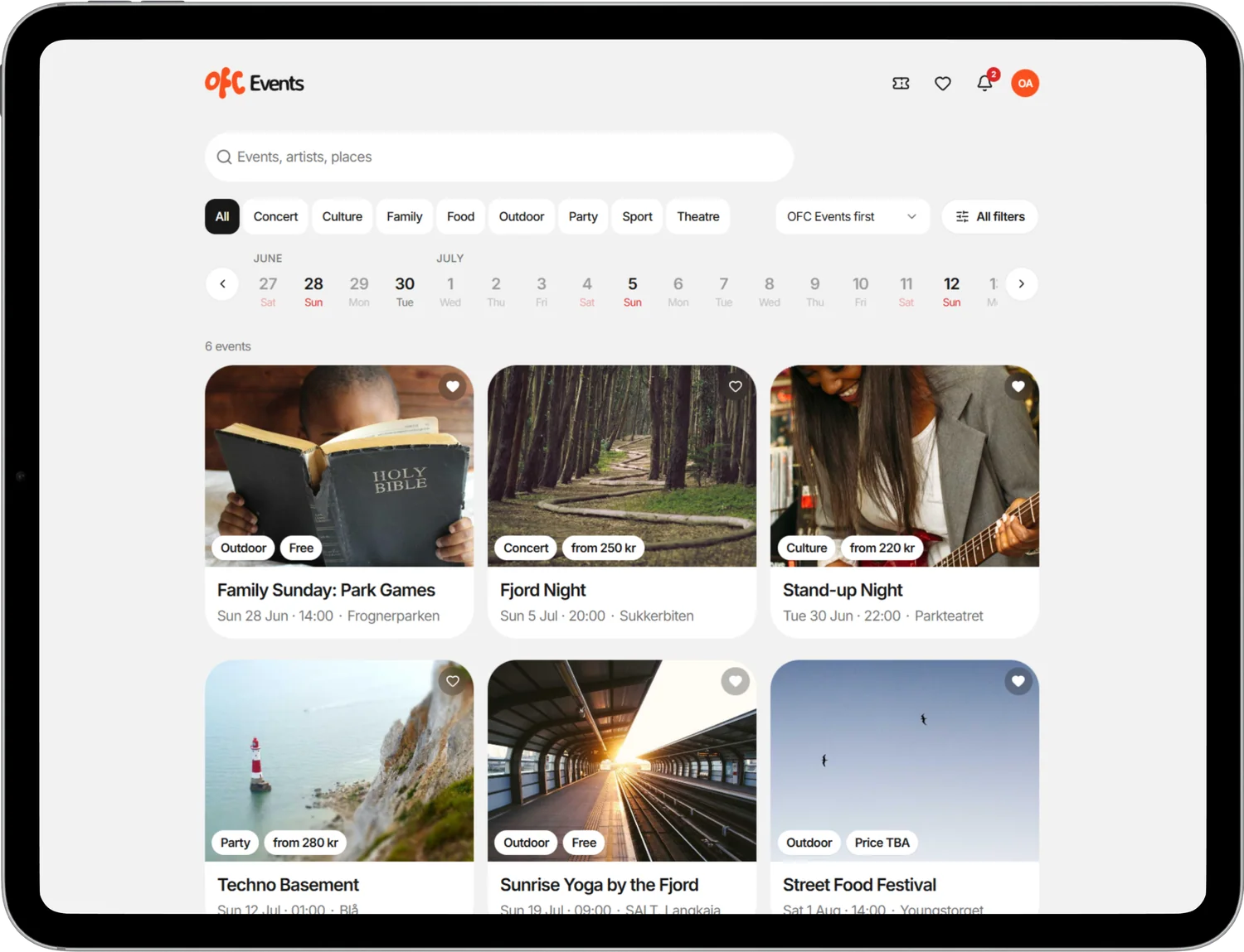 OFC Events — лента мероприятий